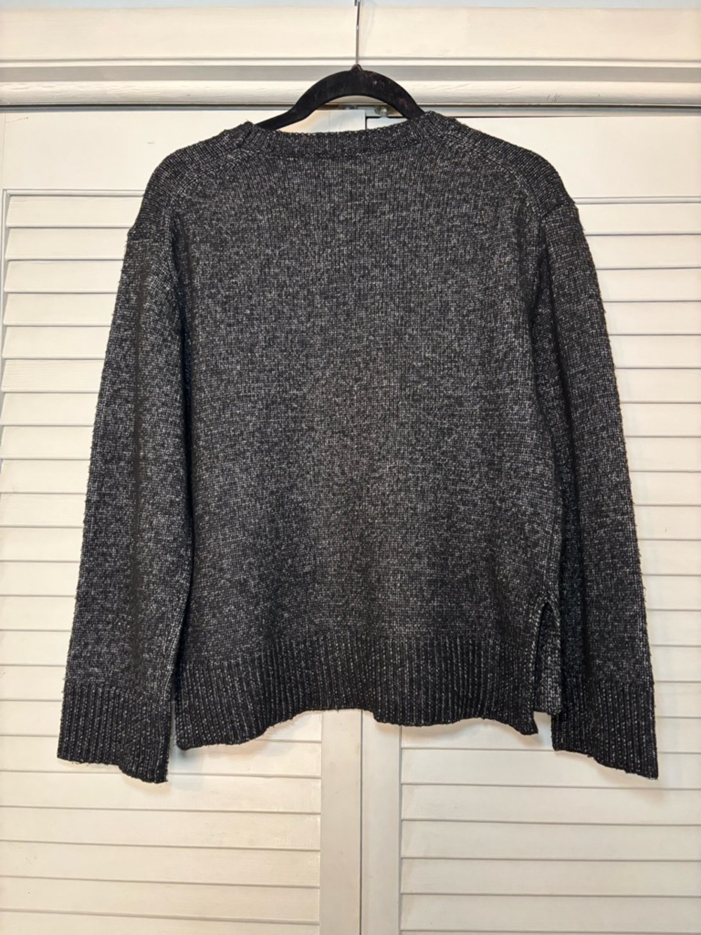 Z Supply Women’s XS Serene Vino Long Sleeve Sweater Heather Black Crewneck Cozy - Picture 3 of 9